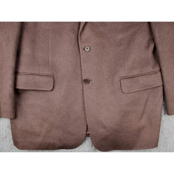 Louis Dell Olio Brown 100% Italian Cashmere Coat Blazer Jacket Mens Size 42R